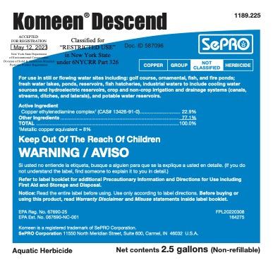 Komeen Descend Product Label