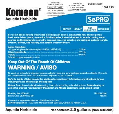 Komeen NYS Product Label