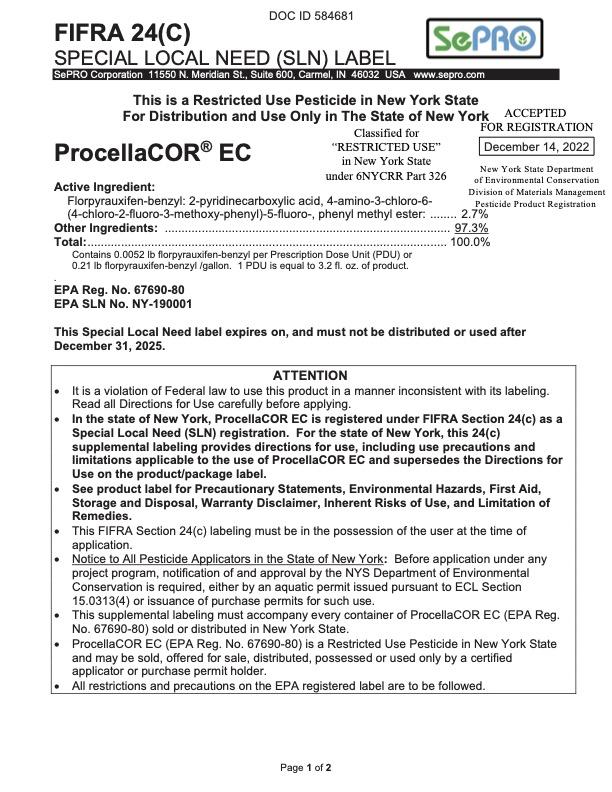 ProcellaCOR® EC Product Label